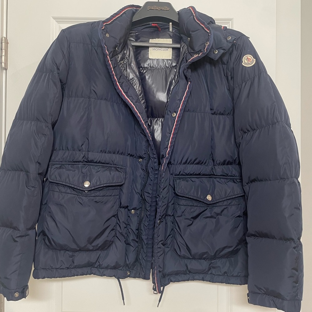 Moncler Dark Blue Quilted Puffer Coat